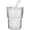 Clear 1pc, variant on 13oz/400ML Glass Tumbler with Straw and Lid Ribbed Vertical Ice Coffee Cups Sealed Carry for Coffee Iced , Thick Wall Glassware Tumbler Water Glass (Clear 1 count)