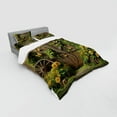 thumbnail image 2 of Ambesonne Rustic Bedding Set 4 Pcs, Barn Door and Summer Blooms, Calking, Fern Green Sepia and Yellow, 2 of 2