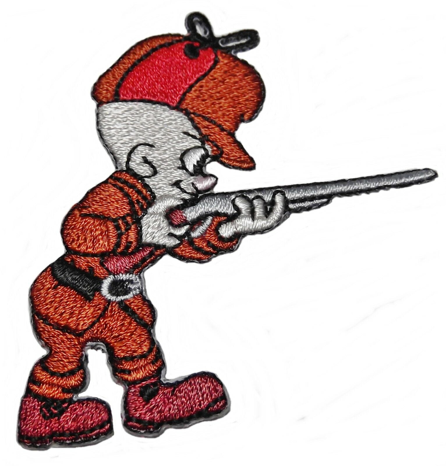 Vintage Elmer Fudd Hunting Embroidered Felt Patch Looney Tunes Cartoon 4” x 2”