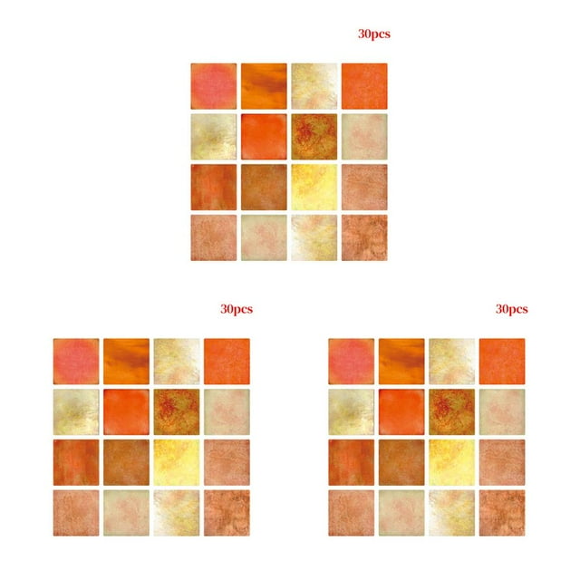Wweixi 30Pcs Self-adhesive 3D Wall Tile Stickers Kitchen Bathroom Mosaic Home Decor MSC060 3Set