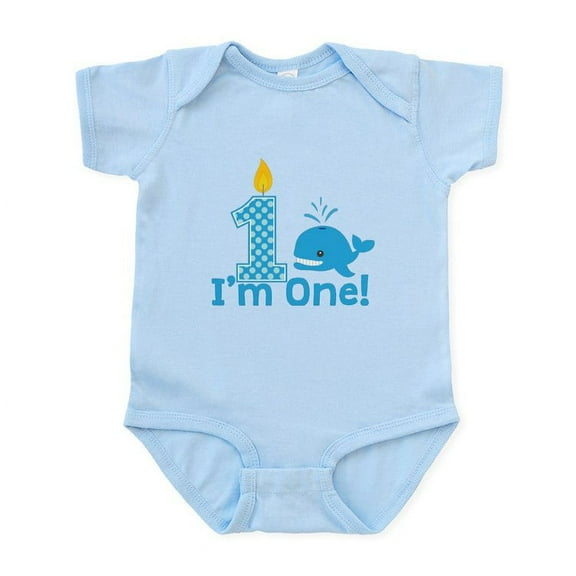 CafePress - First Birthday Whale Body Suit - Baby Light Bodysuit, Size Newborn - 24 Months