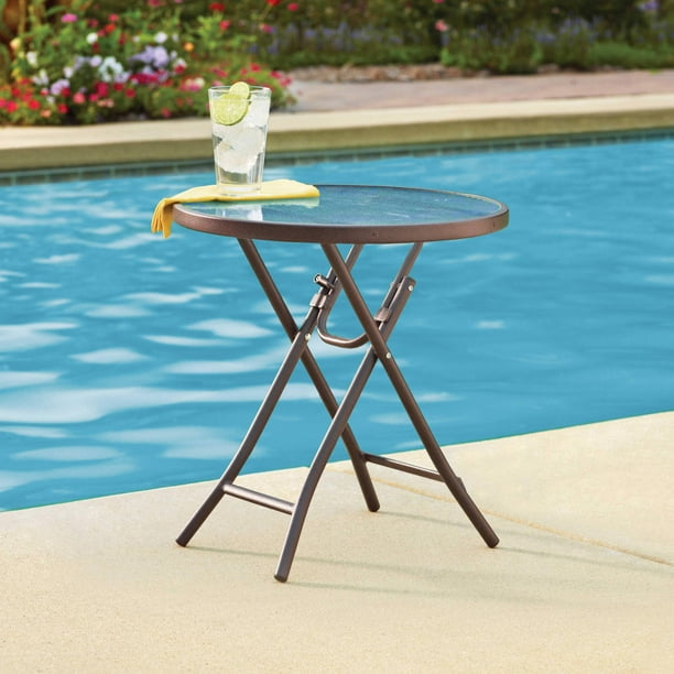 Mainstays 18" Folding Side Table, Ashwood