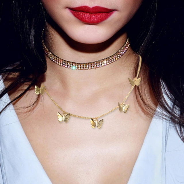 Collar de mariposa, regalos de joyería, moda clásica romántica, colgante de cadena, para Navidad, novia, , mujer, cumpleaños oro