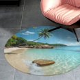 thumbnail image 2 of Tropical Beach Paradise Round Area Rugs for Bedroom Living Room, 6FT Soft Indoor Circle Carpets, Carpet Home Decor Floor Mat, 2 of 6