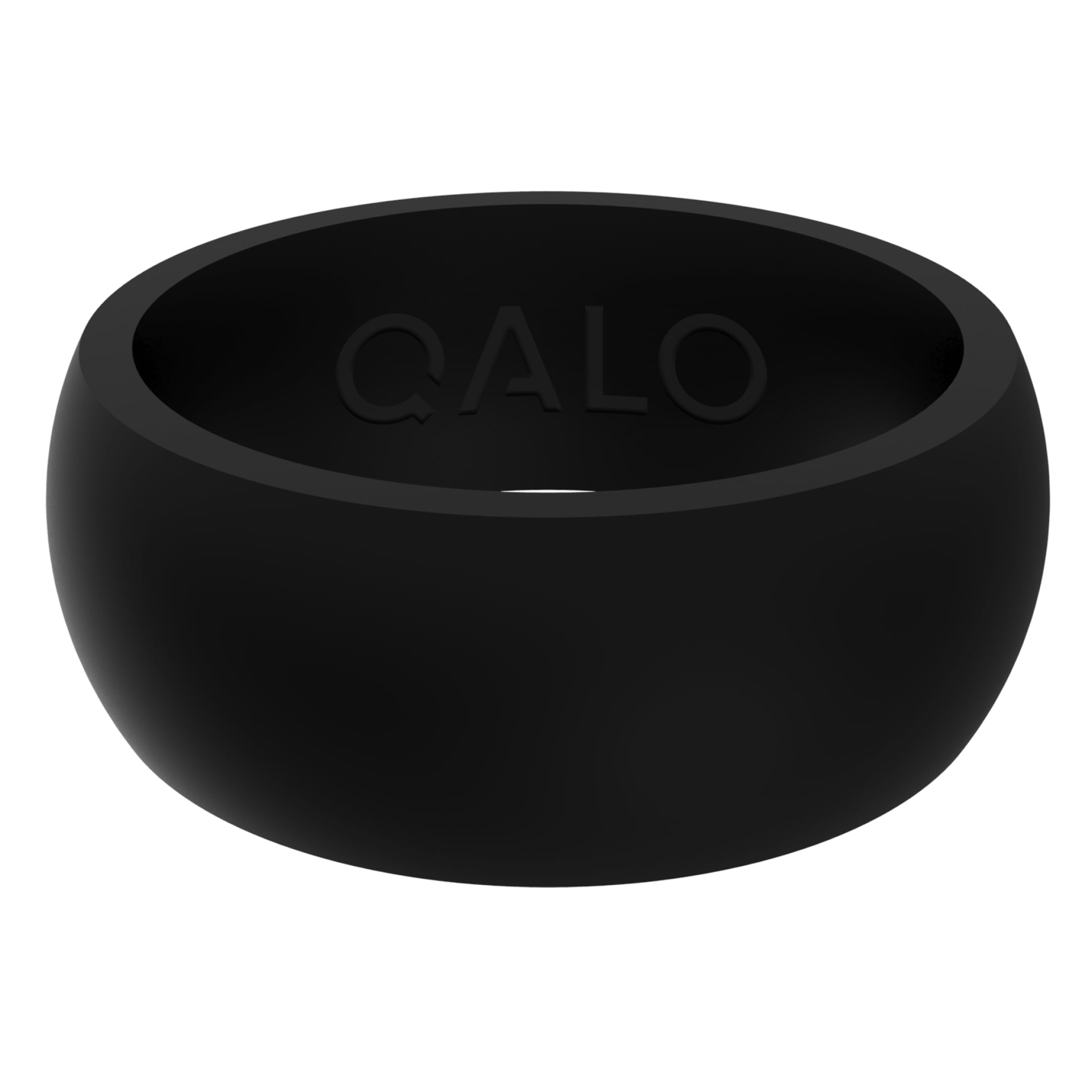 QALO Men's Classic Ultra-Durable Silicone Ring, Black, Size 10, 2 Pack