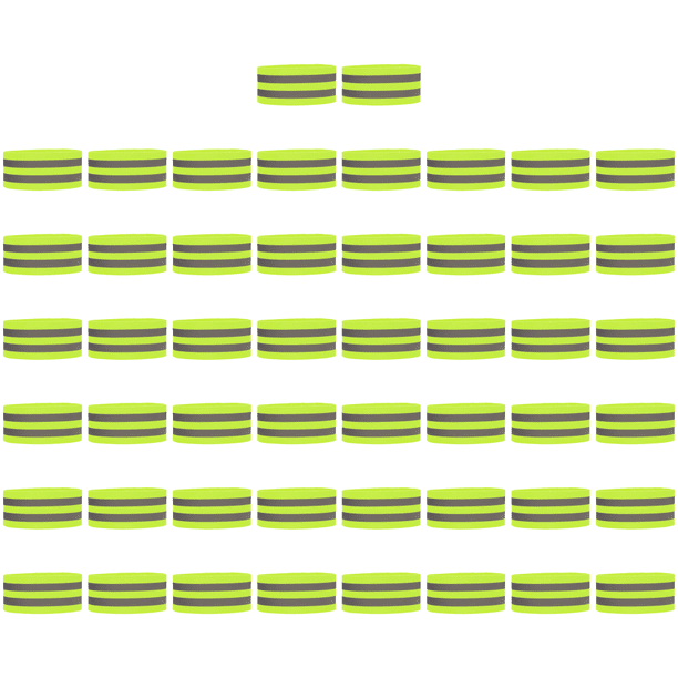 Brazo, muñeca, tobillo, pierna, bandas, reflector de seguridad ajustable para corredores (5 cm), verde
