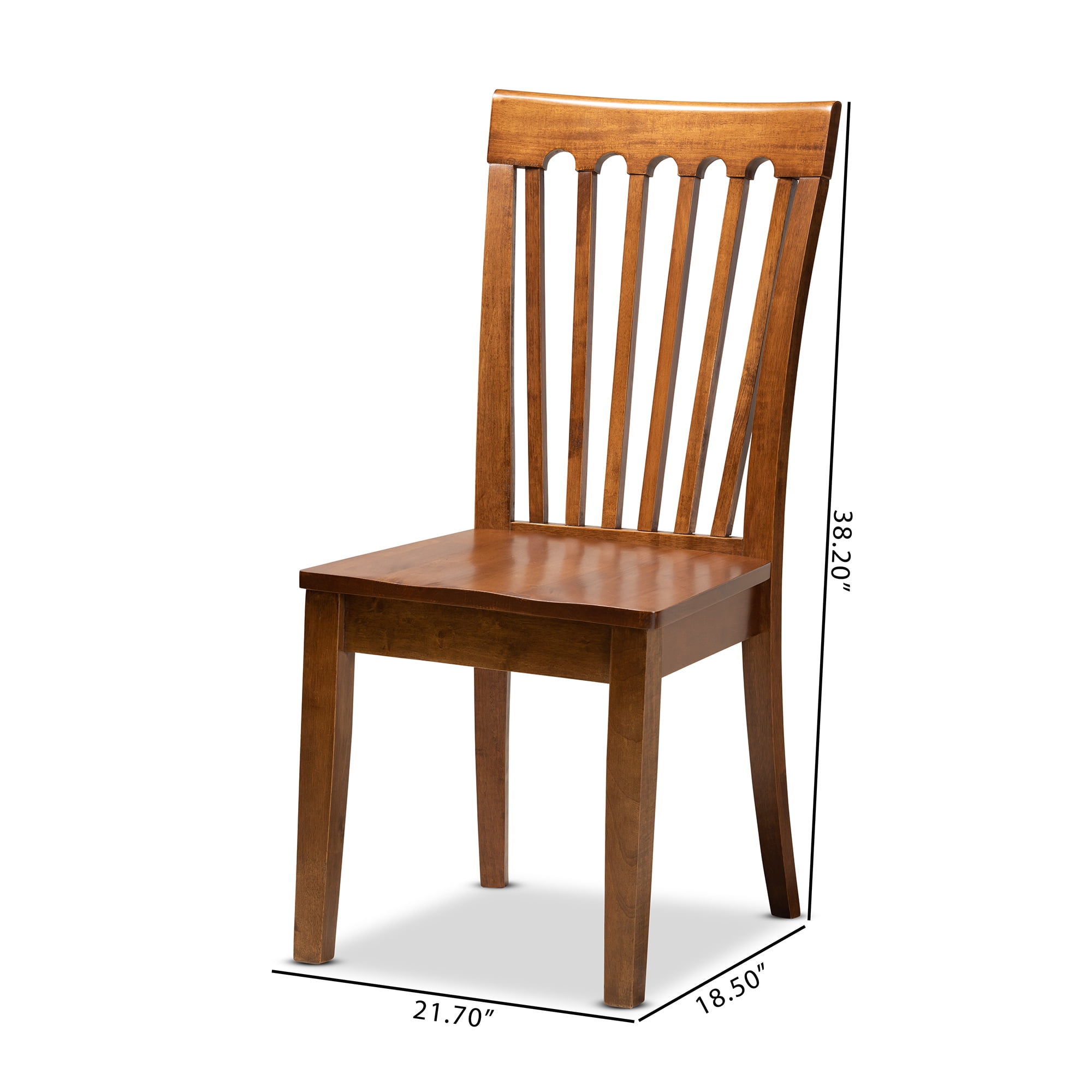 Baxton Studio Minette Dining Chair, Set of 2, Walnut Brown