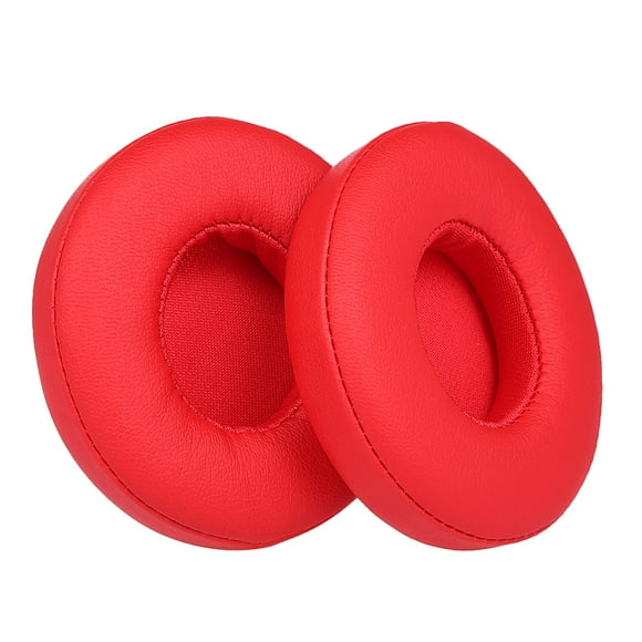 2Pcs Replacement Earpads Ear Pad Cushion for Beats Solo 2 / 3 On Ear Wireless Headphones Red