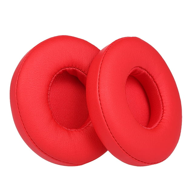 2 Pcs Coussinets d'Oreille de Rechange Coussin pour Beats Solo 2 / 3 Écouteurs Supra-Auriculaires Sans Fil Rouge