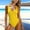 A868 Yellow, variant on One Piece Swimsuits for Women Padded Scoop Neck Crinkle Fabric Monokini High Cut Bathing Suits Stretchy Ribbed Swimwear for Beach