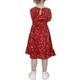 thumbnail image 3 of Franhais  Mommy and daughter parent-child dress, Mom Kid Girls Dots Print Ruffle Long sleeve Dress with Belt , Baby Girls Romper Skirt, 3 of 5