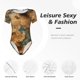 thumbnail image 4 of Balery Antique Map Adventure Scene Body de cuello redondo de manga corta para mujer Tops de manga corta Tops básicos-Small, 4 of 7