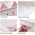 thumbnail image 5 of Set Of 2 Foldable Cotton Linen Storage Baskets Small Waterproof Storage Boxes For Organizing Toys Makeups Accessories - Cute Cat, Blue & Green, 5 of 5