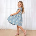 thumbnail image 4 of Ashirexll Robe à Imprimé pour Filles en Coton Chiffon Légère Motif Marguerites Sans Manches Col Rond Tenue Décontractée Bleu 2-3 Ans, 4 of 7