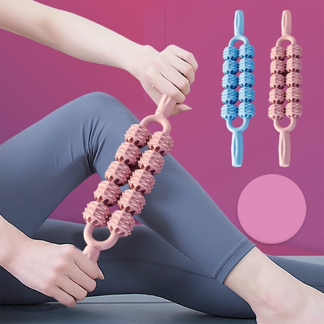 Xihbxyly Masajeador de Doble Platoons, Herramienta de Relajación Muscular, Activación de La Fascia Antes y Después Del Ejercicio, Masaje de Pantorrillas, Muslos y Espalda, Yoga, Fitness, Plástico Res
