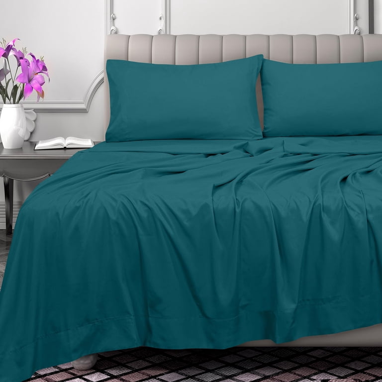 ROYALE LINENS 300 Thread Count 100% Cotton King Flat Sheet - Percale, Super Soft & Breathable