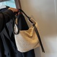 thumbnail image 3 of Bolso tejido para mujer, bolsos Hobo tejidos, cierre de cremallera de gran capacidad para viajes al aire libre, 3 of 9