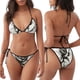 thumbnail image 3 of Balery Black And White Rose Pijama Estampado Bikini de Dos Piezas para Mujer - Conjunto de Bikini Ajustable Sexy y Cómodo para Playa, 3 of 5