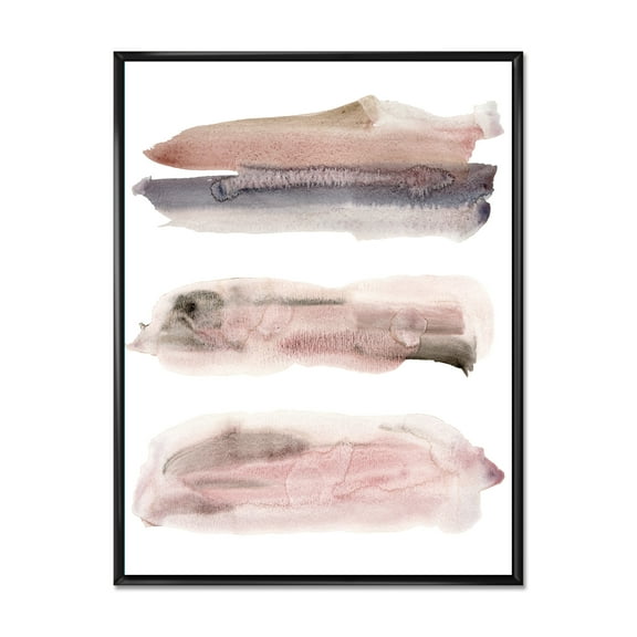 Designart 'Blue and Pink Clouds With Beige Spots II' Modern Framed Canvas Wall Art Print