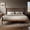 Dark Walnut-King, variant on Dark Walnut Queen Solid Wood Spindle Headboard Platform Bed Frame
