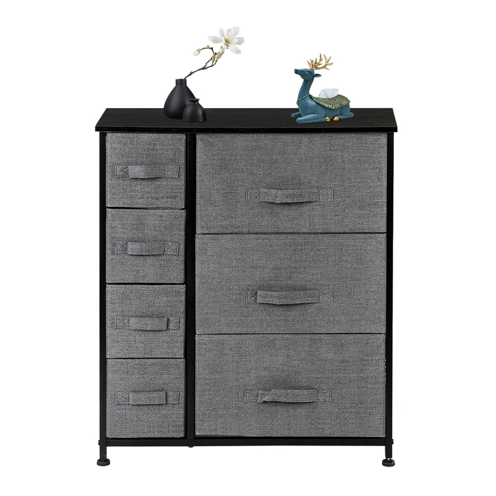 Lowestbest 4 Tier Dresser Organizer, 7 Cube Fabric Dresser Tower For Bedroom/Hallway/Entryway/Closets