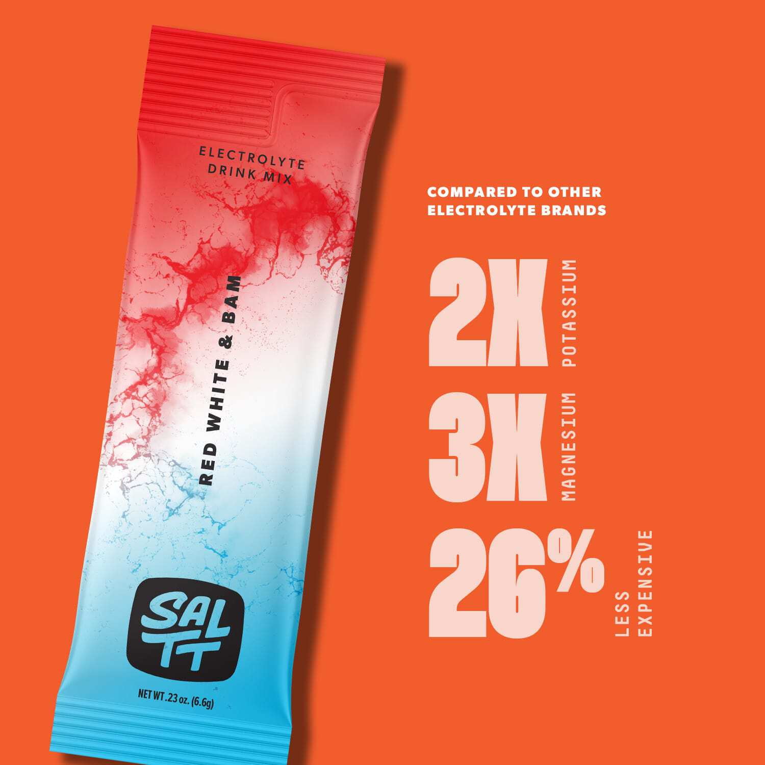 SALTT Electrolyte Drink Mix - Red White & Bam - 30 Pack