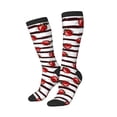 thumbnail image 2 of Easygdp Ladybugs on Black and White Striped1 Soccer Socks Sport Knee High Socks Calf Compression Athletic Socks for Men and Women, 2 of 9