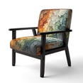 thumbnail image 3 of Designart "Earthy Euphony Hardedge Art wall decor IV" Multi-Color Abstract Upholstered Accent Chair - Modern Arm Chair For Bedroom, 3 of 5