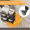 thumbnail image 6 of 3-Tier Kitchen Baker's Rack with Rolling Wheels, Microwave Oven Cart Stand, Adjustable Utility Shelving Storage Unit, Heavy Duty Organizer Rack for Living Room, Garage, Home and Office (Black), 6 of 8