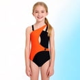 thumbnail image 2 of YunPes Girls One Piece Swimsuits Fashion Color Block Bathing Suit Front Criss Cross Swimwear Monokini Teen Pool Beach Outfit, 2 of 5