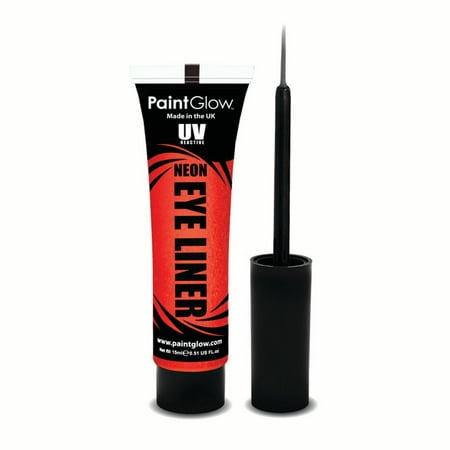 PaintGlow UV Reactive Neon Liquid Makeup 15ml Eye Liner, Red