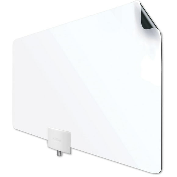 Mohu Leaf Plus Amplified Indoor TV Antenna, 60-Mile Range, UHF/VHF Multi-Directional, Original Paper-Thin Design, 16 ft. Coaxial Cable, 15dB Preamplified, Reve