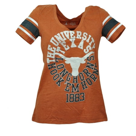 Texas Longhorns Ncaa College Tailgate - NCAA Texas Longhorns Burnt Orange Heart Tshirt Tee Short Sleeve Womens XSmall