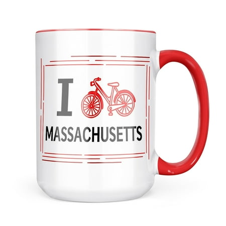 

Neonblond I Love Cycling State Massachusetts Mug gift for Coffee Tea lovers