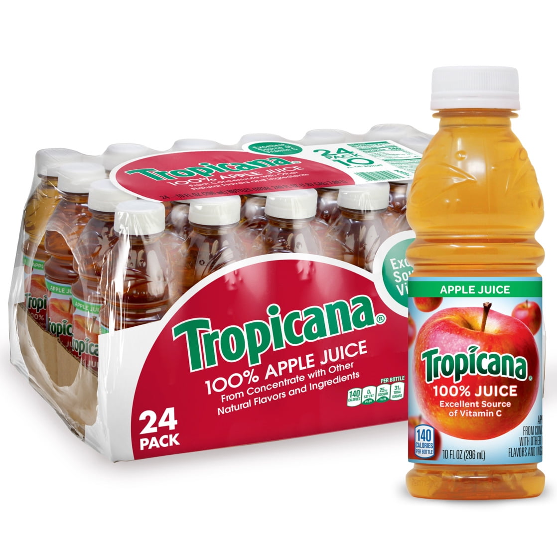 Martinelli's, 100% Pure Apple Juice, 10 fl oz Bottle, 24-Count