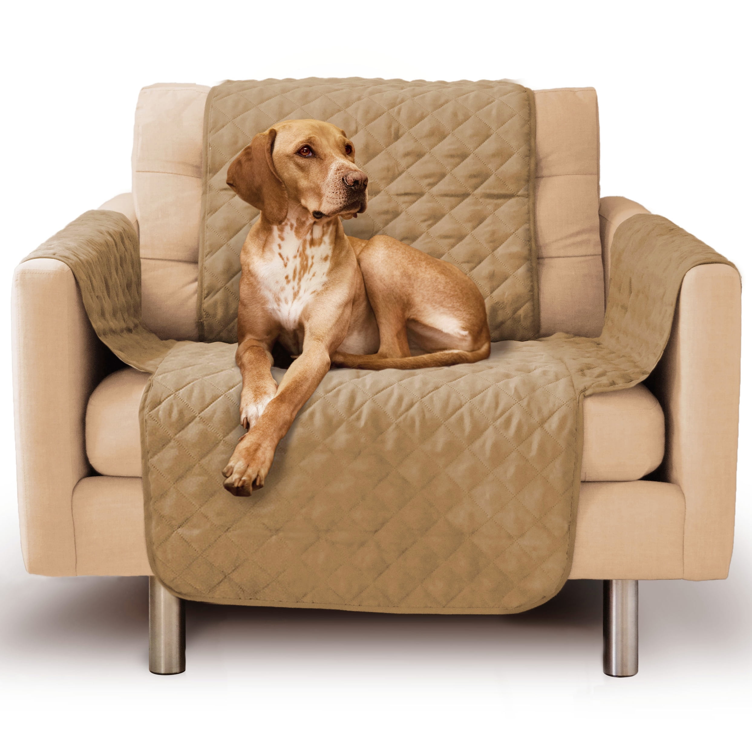 Precious Tails HomeBase Microsuede Dog Chair Cover, Camel, Small, 65"L x 70.5"W x .25"H