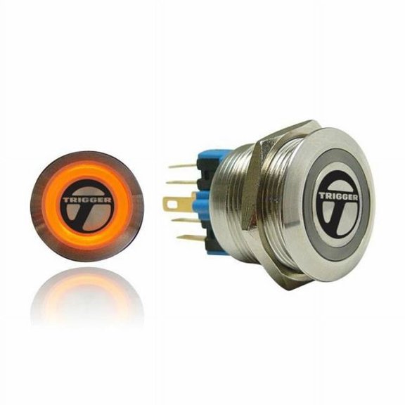 AutoLoc Power Accessories AUTSW43O 19mm Latching Billet Button with LED Orange Ring