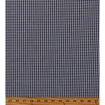 Cotton Carolina Gingham 1/8" Black and White Gingham Check Squares Cotton Fabric Print by the Yard (P-5689-11BLACK)