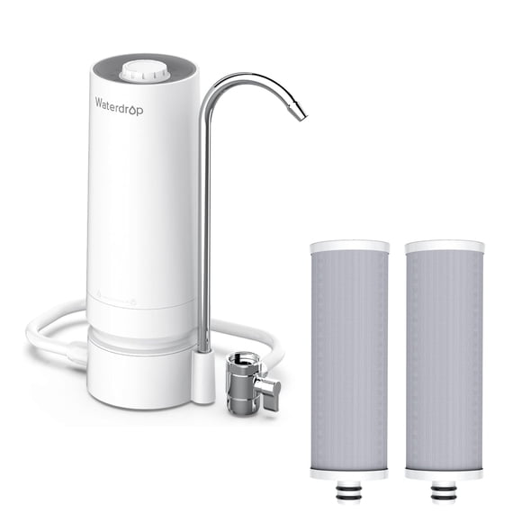 Waterdrop Water Filter for Sink Faucet, 8000 Gallons Countertop Water Filter System and Filter Life Reminder, Reduces Heavy Metals, Bad Odor, and 99%