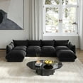 thumbnail image 3 of bokifol Modular U-Shaped Sofa,Cloud Sectional Couches for Living Room with Deep Seat,Chenille Sleeper Sofa Bed,Black, 3 of 6