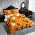 thumbnail image 2 of Erosebridal Cartoon Ghost Bats Queen Bedding 7pcs,Halloween Spooky Animal Bedding Comforter Set Queen,Orange,Reversible, 2 of 6