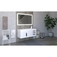 thumbnail image 6 of Amazon 48" White Wood Floating Vanity with White Top and Black Trim, 6 of 8