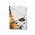 thumbnail image 2 of Halloween Soft Flannel Fleece Throw Blanket, All Hallows Day Objects Haunted House Owl and Trick or Treat Candy Black Cat, Cozy Plush for Indoor and Outdoor Use, 60" x 80", Orange Black, by Ambesonne, 2 of 6