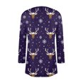 thumbnail image 4 of Women's Fashionable Loose-Fit Casual Cardigan with Christmas Print Mid-Length Coat for Holiday Outfits and Comfortable Wear,Purple,2XL, 4 of 6