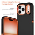 thumbnail image 4 of Petocase For iPhone 17 Pro Case,Shockproof Rugged Protection Heavy Duty Dust/Drop Proof 3-Layer Cover Case for iPhone 17 Pro 6.3'' 2025,Black Orange, 4 of 8