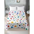 thumbnail image 4 of Colorful Polka Dot Flat Sheet Only Twin Size, Soft Breathable Bed Top Sheets for Mattress, Rainbow Color Polka Dots Abstract Luxury Bedding Flat Sheets for Home Hotel Bedroom Bed Protection, 4 of 9