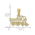 thumbnail image 2 of 14k Yellow Gold Solid Polished I Love Train Pendant Necklace 10.4x19.7mm Wide 0.55mm Thick Pendant for Women, 2 of 2