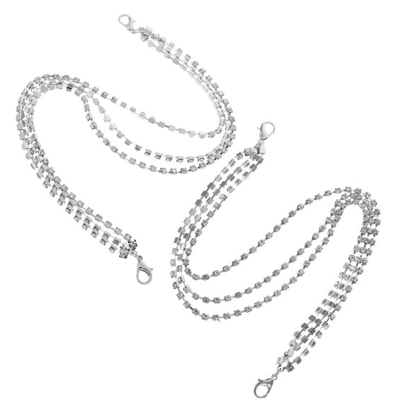 GOOHOCHY 1 Pair Bling Shoe Chains Layered Sneakers Charms Decorations Shoe Accessories