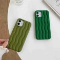thumbnail image 3 of For iPhone 12 Pro Max Skin Feel 3D Water Wave Texture Phone Case(Olive Green),iPhone 14 Pro Max, 3 of 4