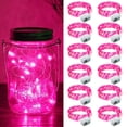 thumbnail image 1 of Fairy Lights ZGWJ 20 LED, funciona con pilas, 2 m, paquete de 12 unidades, color rosa, 1 of 6